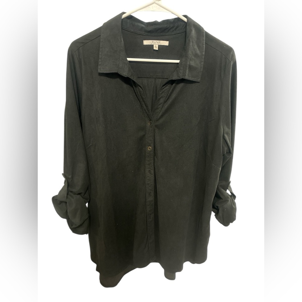 Alfred Sung Black Button-Up Shirt